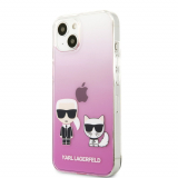 Karl Lagerfeld hard silikónové púzdro iPhone 13 Mini pink Karl & Choupette