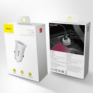 Baseus Car Charger Circular Plastic A+C PPS PD3.0 + QC4.0 + 30W White