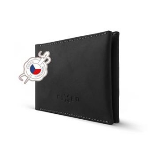 Kožená peňaženka Smile Wallet so smart trackerom, FIXED Smile čierna